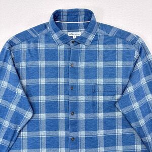 Peter Millar Shirt Size Medium‎ Blue Seaside Larimer Knit Button Down Casual